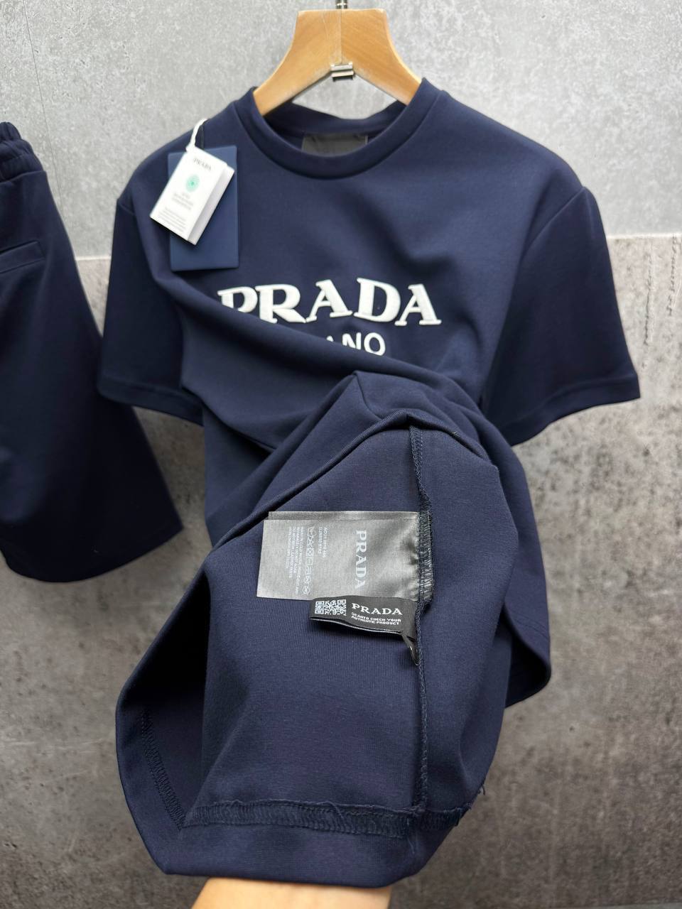 Prada Logo T-Shirts & Shorts Set in Multiple Colors Mens UK Reps AAA Quality