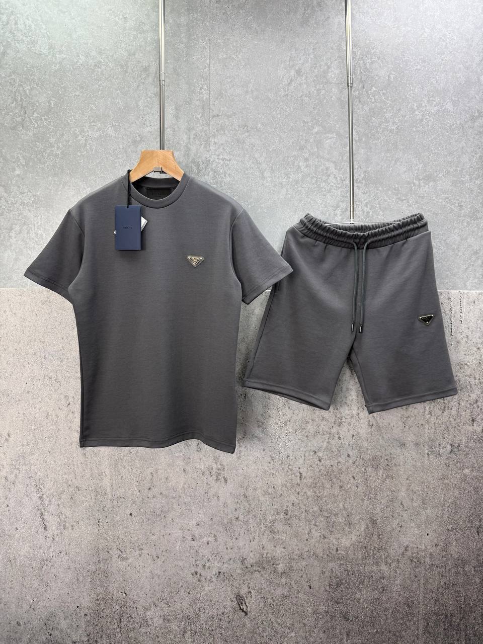 Prada Triangle Logo T-Shirts & Shorts Set in Multiple Colors Mens UK Reps AAA Quality
