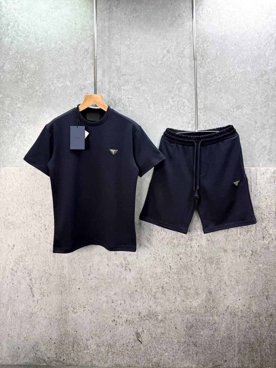 Prada Triangle Logo T-Shirts & Shorts Set in Multiple Colors Mens UK Reps AAA Quality