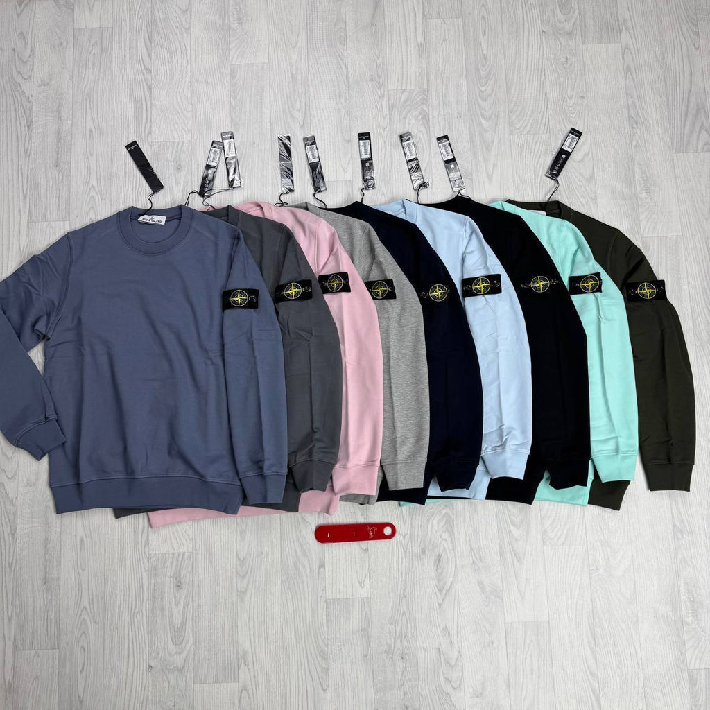 Stone Island Badge Sleeve Heavyweight Sweatshirt Crewneck Mens in Multiple Colors UK Reps AAA  Quality