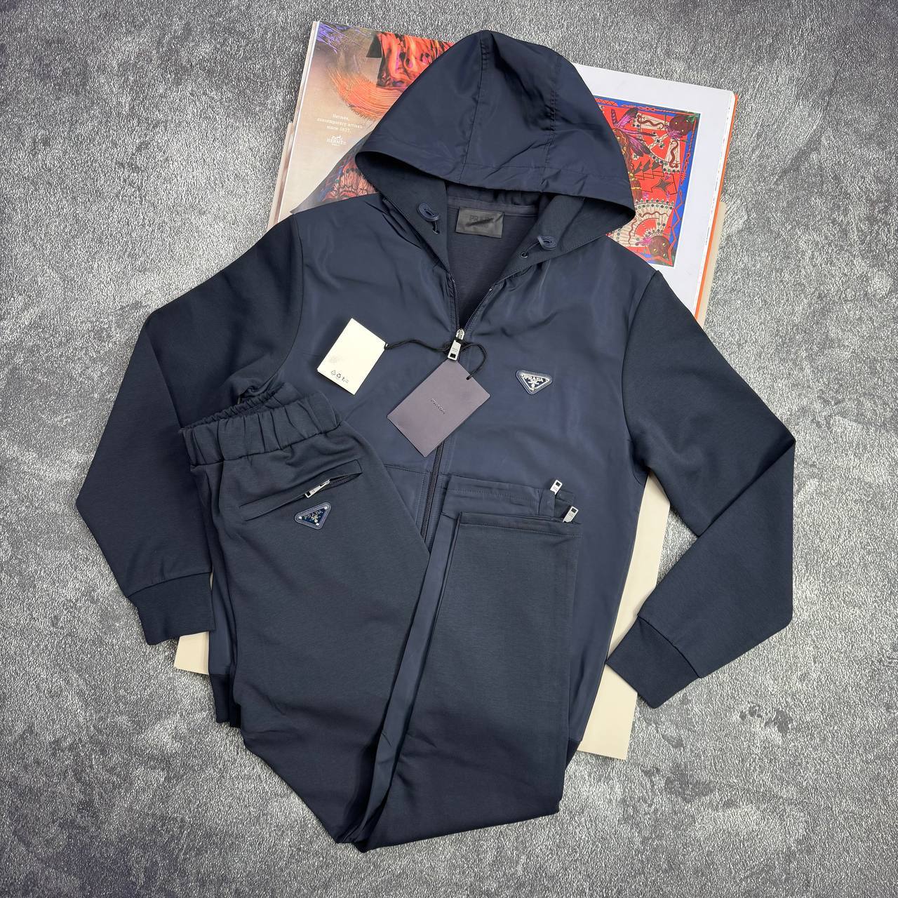 Prada Logo Zip- Re-Nylon Technical Mens Tracksuits in 2 Colors UK Reps AAA Quality