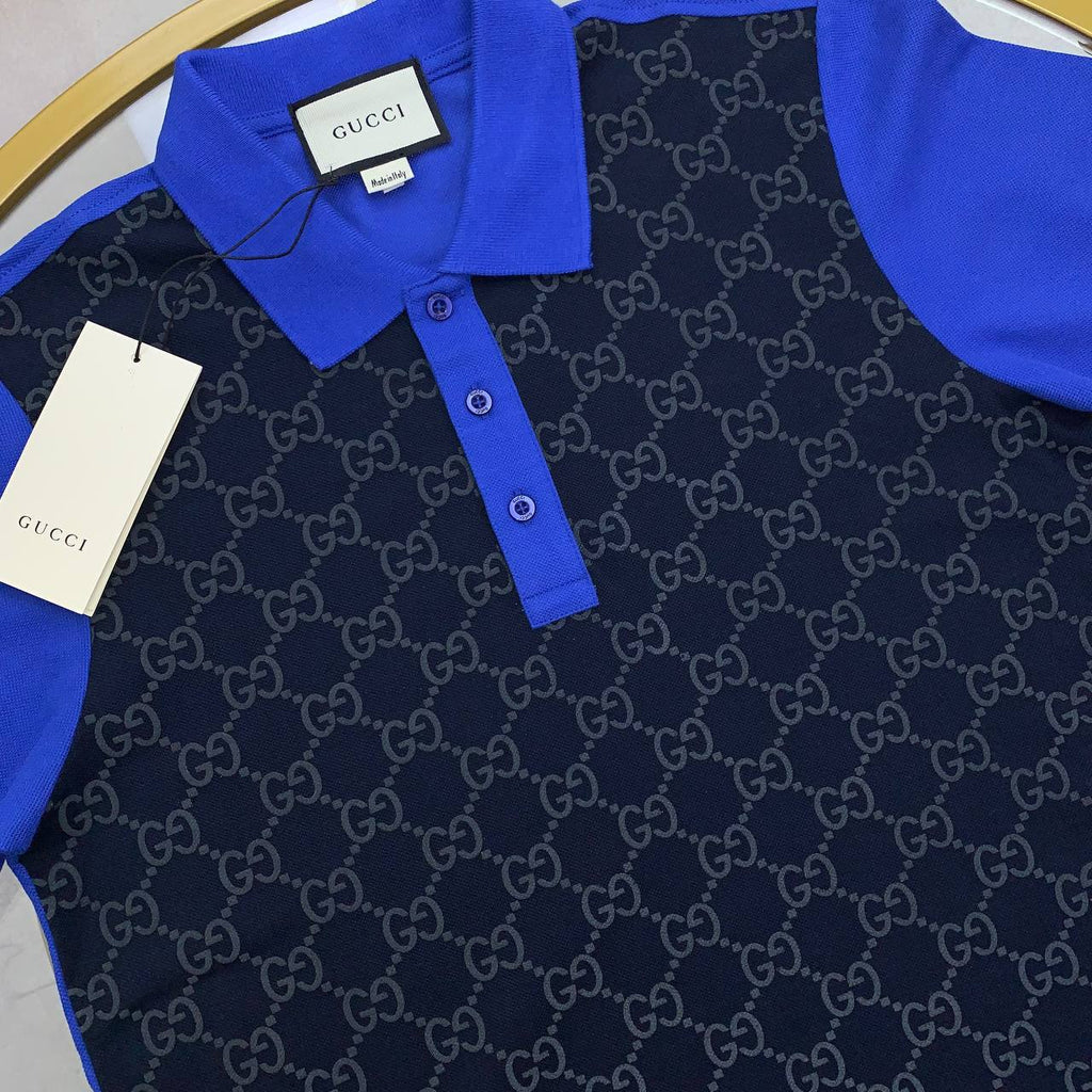 Gucci Signature GG Monogram Polo Shirts Mens in 2 Colors UK Reps AAA Quality
