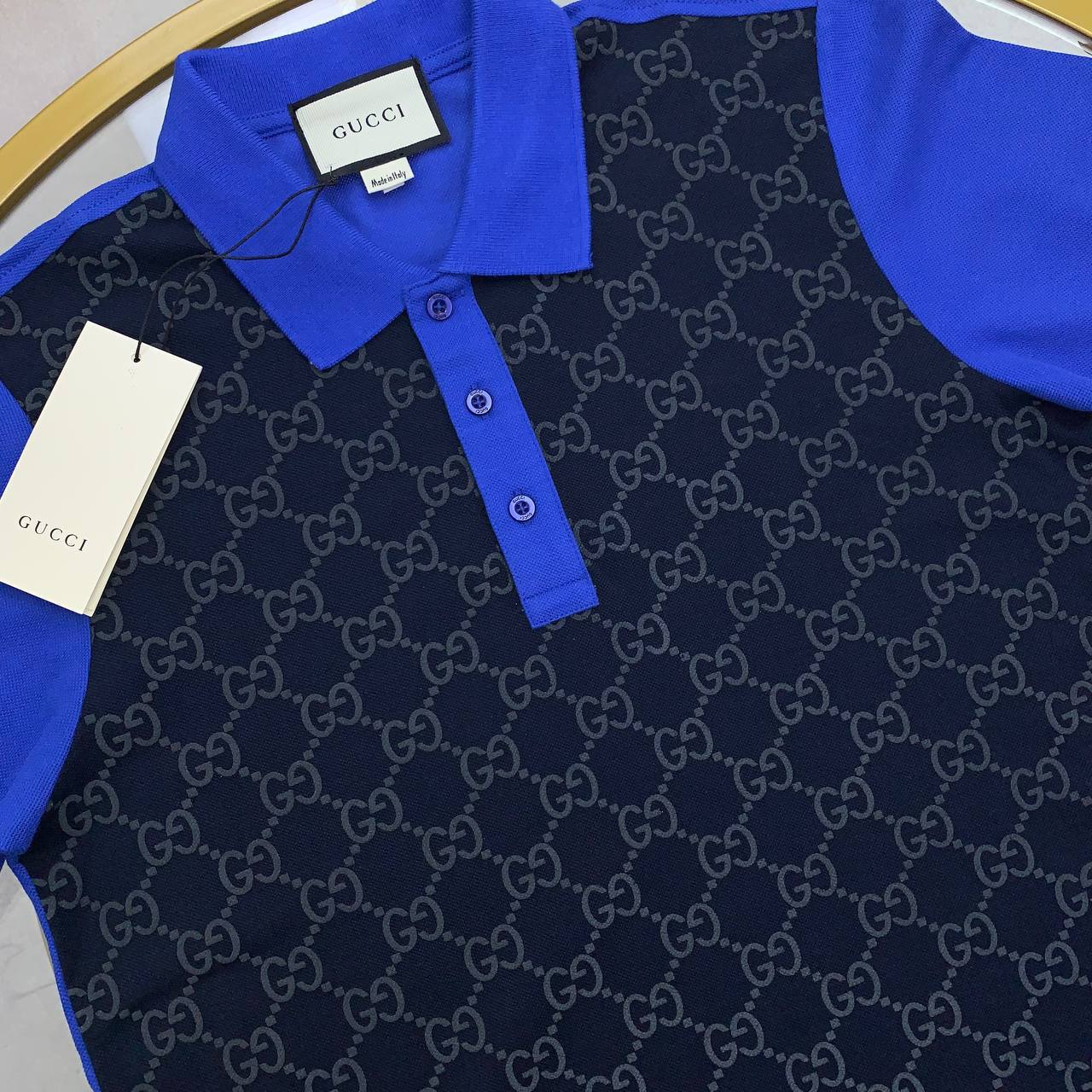 Gucci Signature GG Monogram Polo Shirts Mens in 2 Colors UK Reps AAA Quality