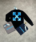 Off-White Metal Arrow Logo Round Neck Logo Embroidered Mens Jumpers in Multiple Colors Best Sale UK Reps AAA Quality