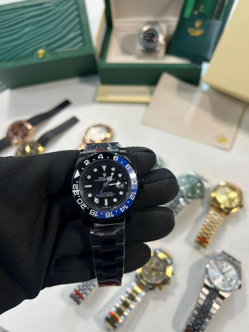 Rolex GMT-Master II Batman Black Chain Replica Watches Mens AAA Quality UK Reps