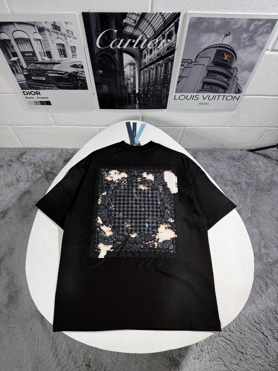 Amiri Bandana Patch T-Shirts Mens in 2 Colors Best Sale UK Reps AAA Quality