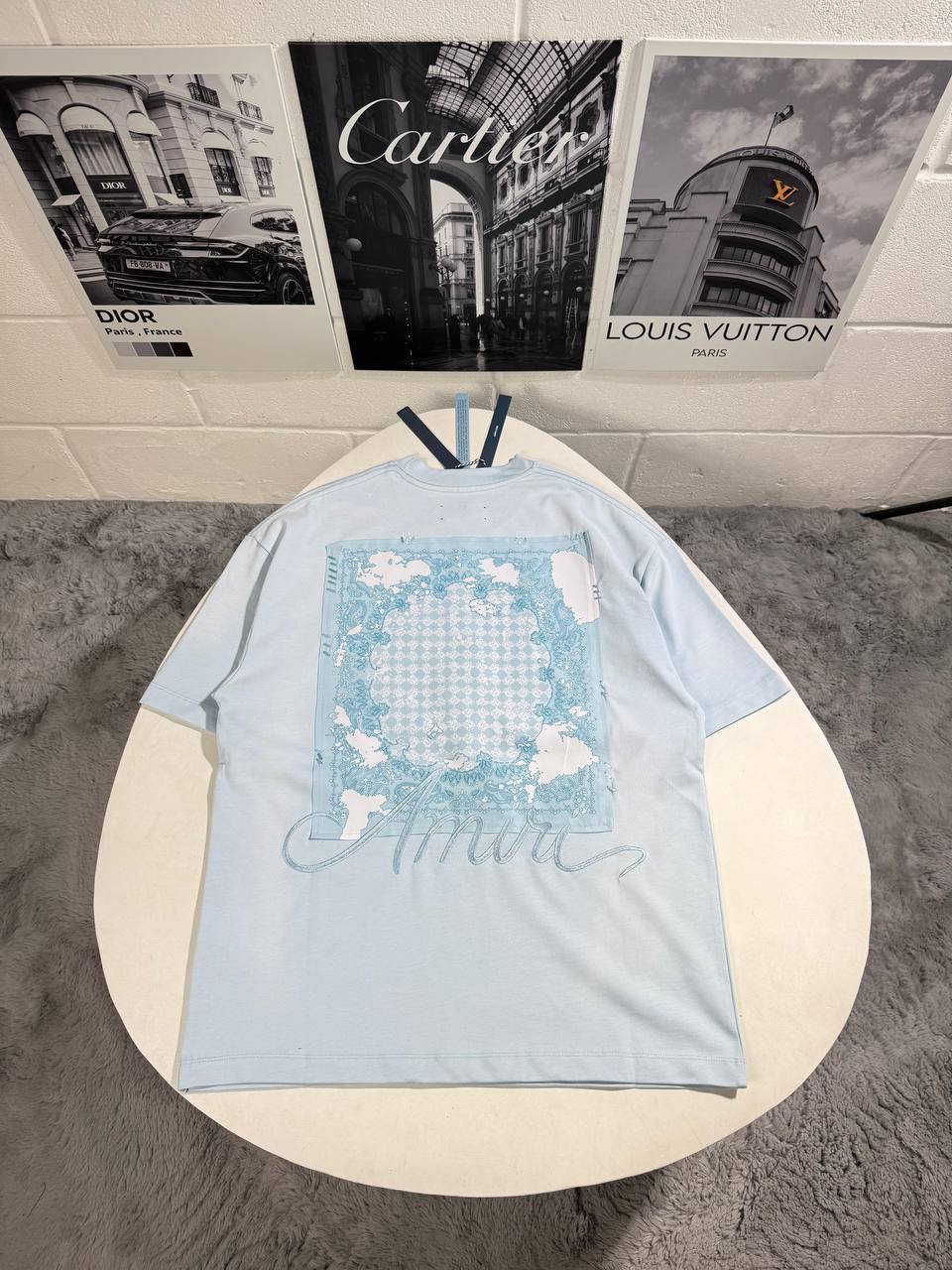 Amiri Bandana Patch T-Shirts Mens in 2 Colors Best Sale UK Reps AAA Quality