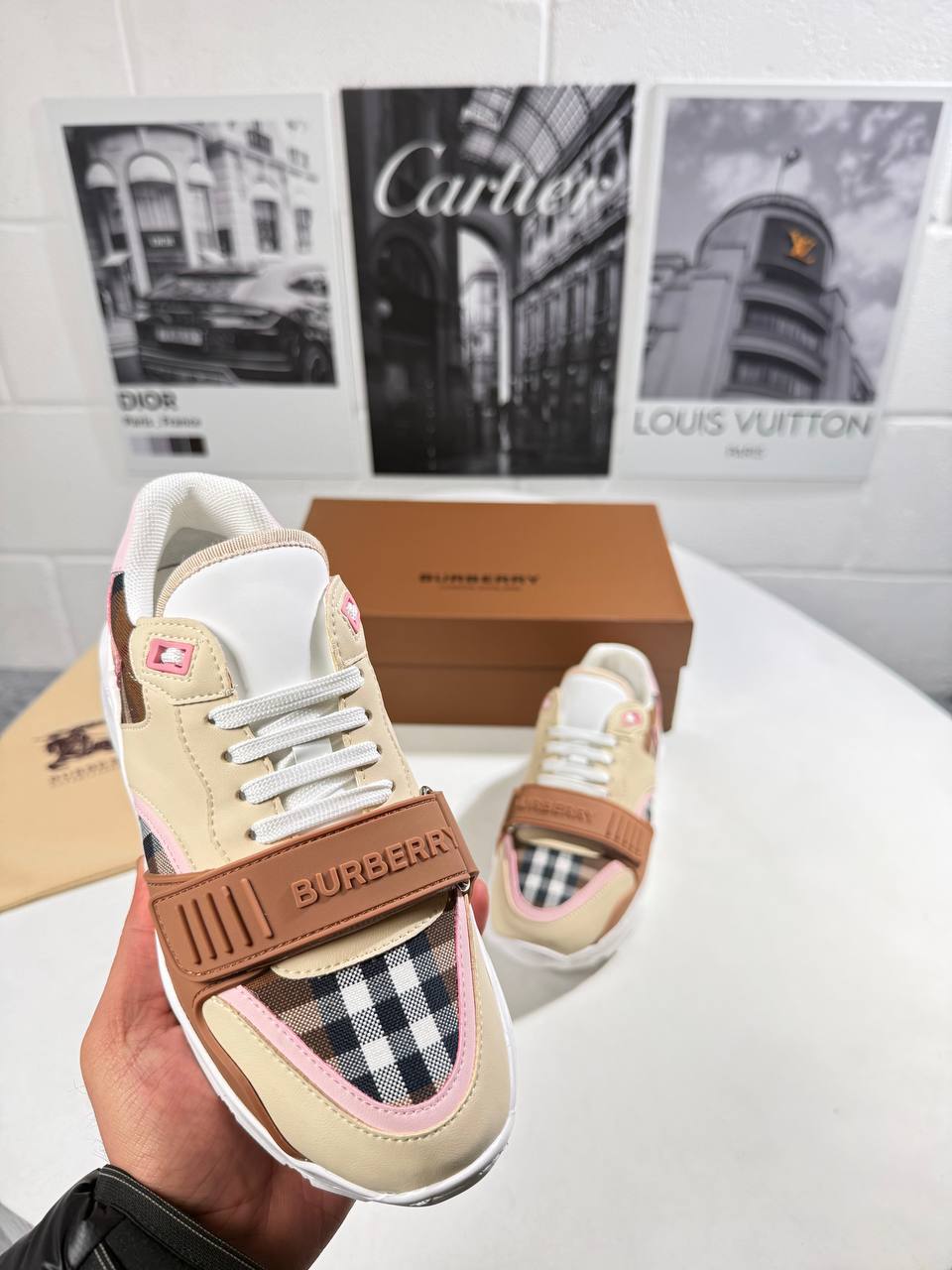 Burberry Beige Brown Women's Trainers Best Sale UK Reps AAA Quality