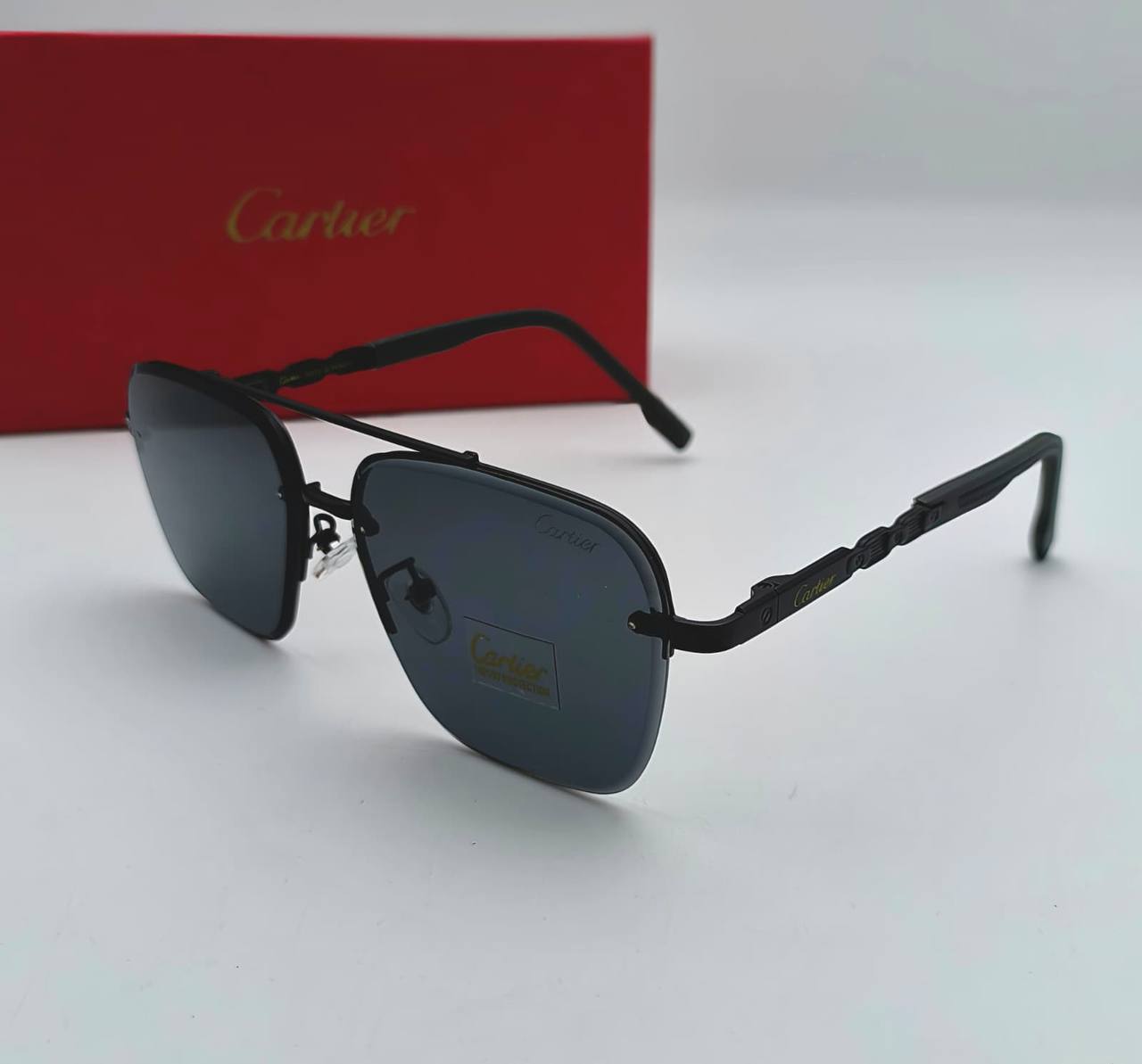 Cartier Men's Sunglasses Metal Frame in Black UK Reps AAA Quality