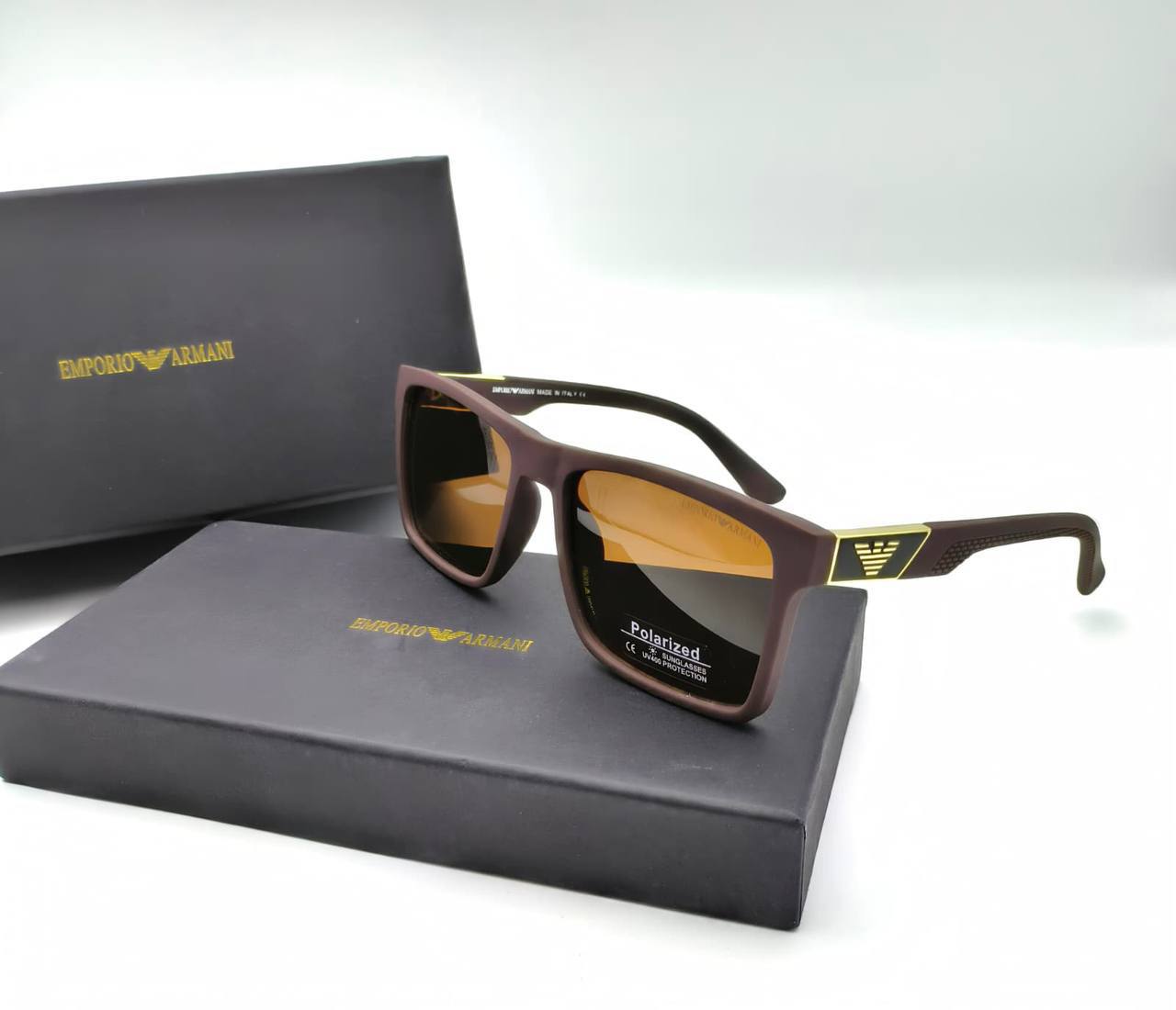 Armani Men's Sunglasses Plastic Frame in Brown UK Reps AAA Quality