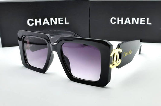 Chanel Plastic Square Sunglasses Womens in Black Color UK Reps AAA Quality
