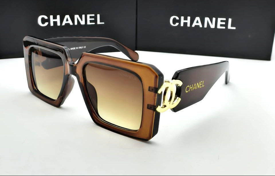 Chanel Plastic CC Square Brown Frame Sunglasses Womens UK Reps AAA Quality