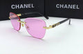 Chanel Pink Lens Rimless Frame Sunglasses Womens UK Reps AAA Quality