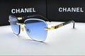 Chanel Blue Lens Rimless Frame Sunglasses Womens UK Reps AAA Quality