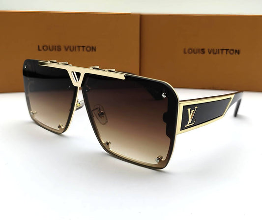 Louis Vuitton Square Frame Brown Sunglasses Mens UK Reps AAA Quality