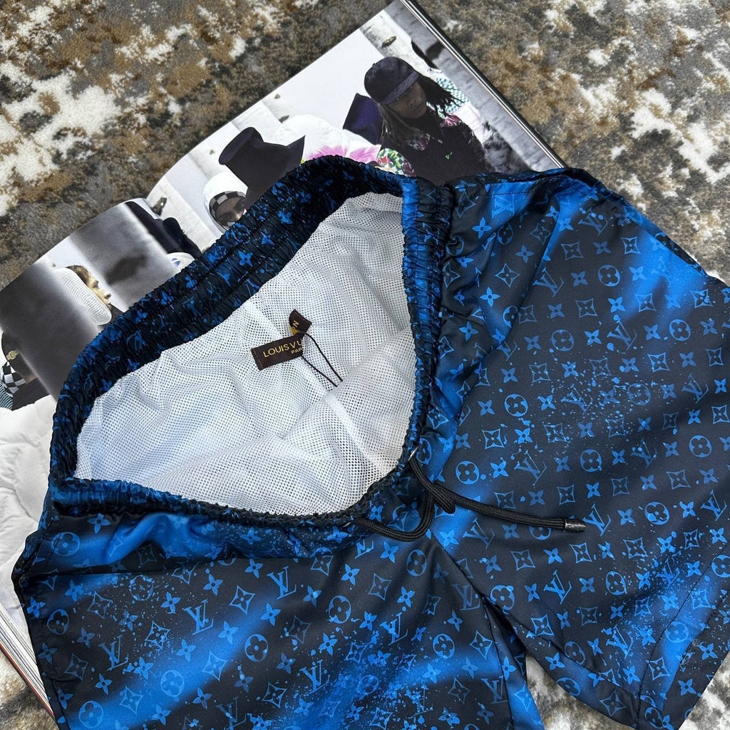 Louis Vuitton Water Reflective Swim Shorts Mens Blue Color Best Sale UK Reps AAA Quality