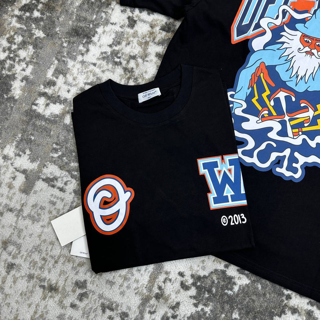 Off-White Black Wizard Skate T-Shirts Mens Short Sleeves UK Reps AAA Quality