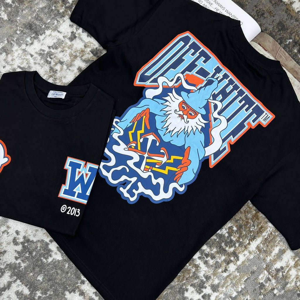 Off-White Black Wizard Skate T-Shirts Mens Short Sleeves UK Reps AAA Quality