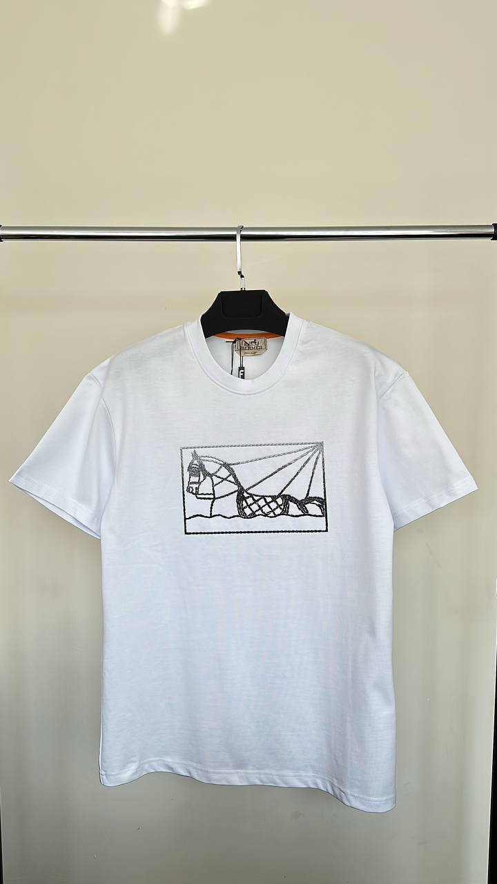 Hermes Horse Print Short Sleeve T-shirt Mens in 2 Colors Best Sale UK Reps AAA Quality