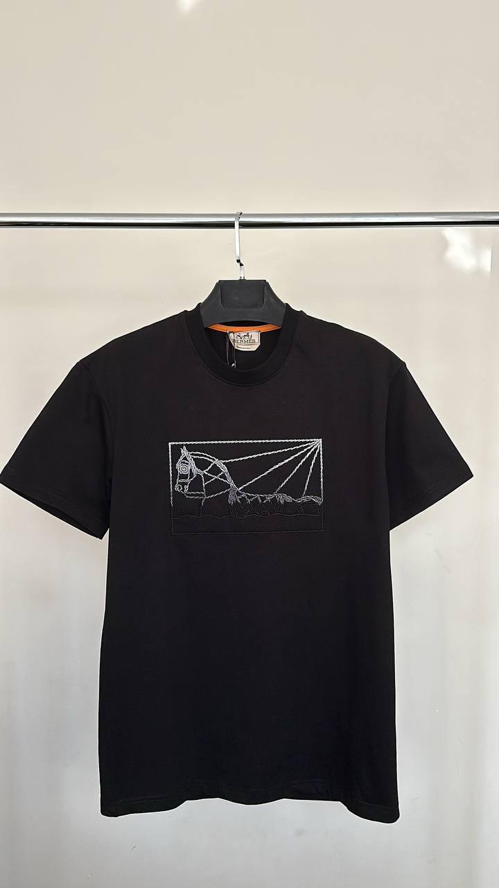 Hermes Horse Print Short Sleeve T-shirt Mens in 2 Colors Best Sale UK Reps AAA Quality