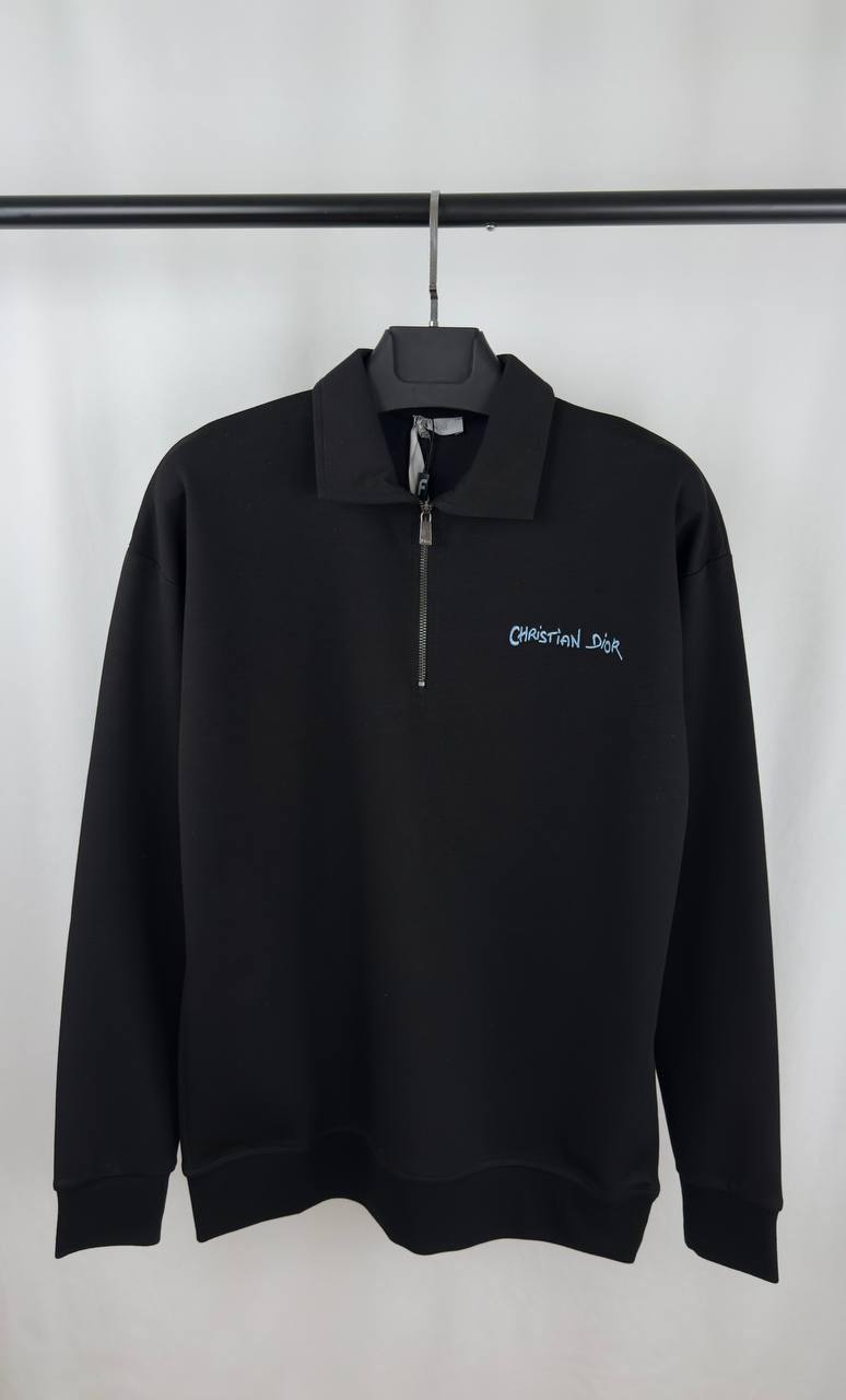 Christian Dior CD Cotton Embroidered Half Zip Jumpers in Multiple Colors Mens Best Sale UK Reps AAA Quality