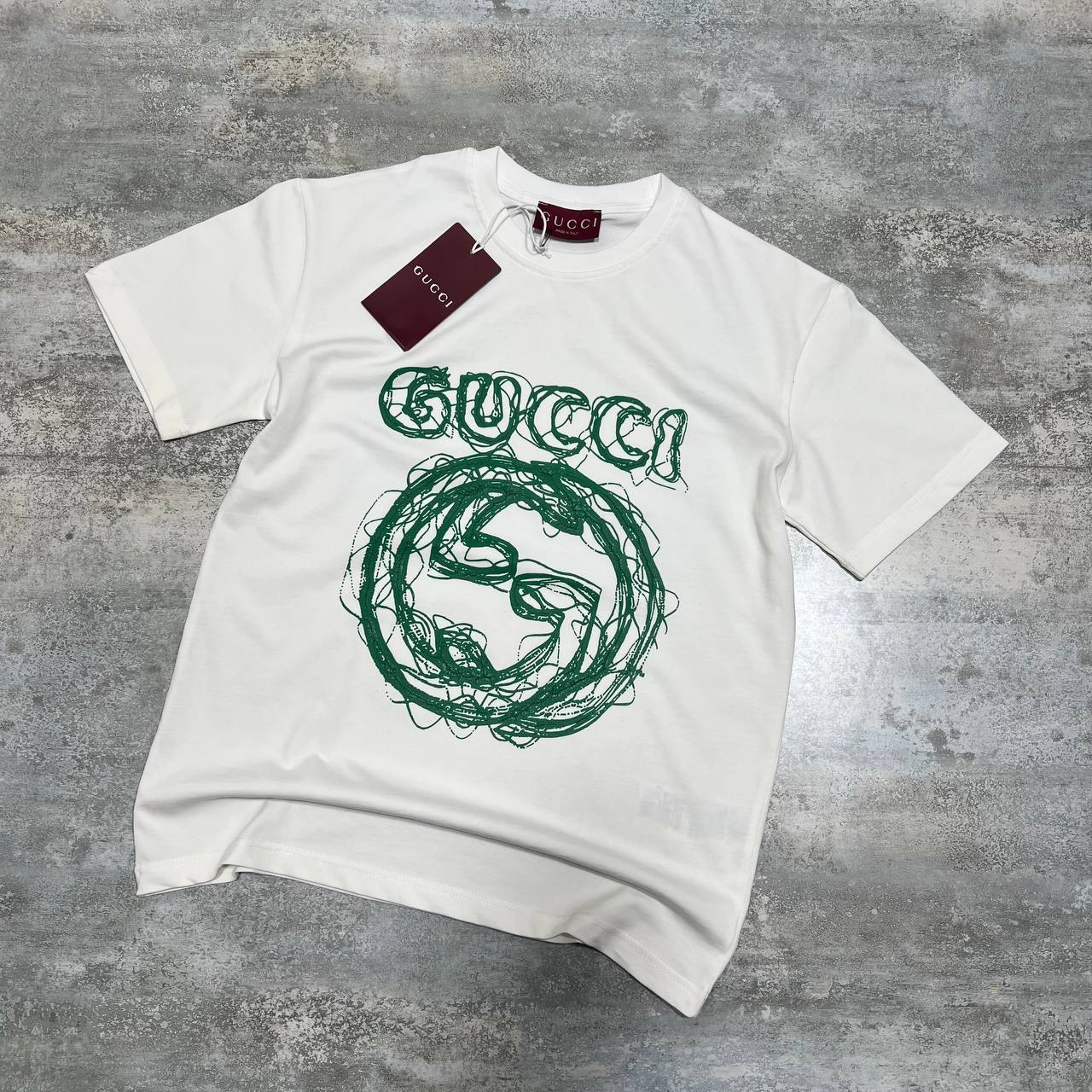 Gucci Interlocking G Scribble Logo T-Shirtin 2 Colors UK Reps AAA Quality