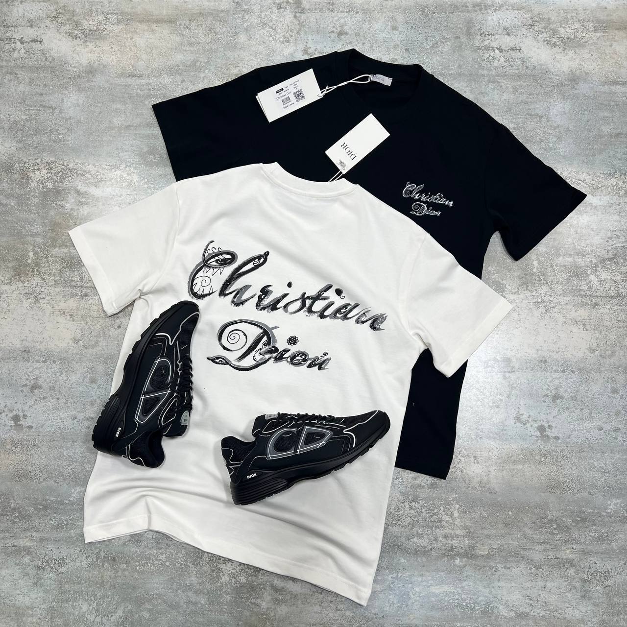 Dior 1947 Script Embroidery Relaxed-Fit T-Shirt in 2 Colors UK Reps AAA Quality