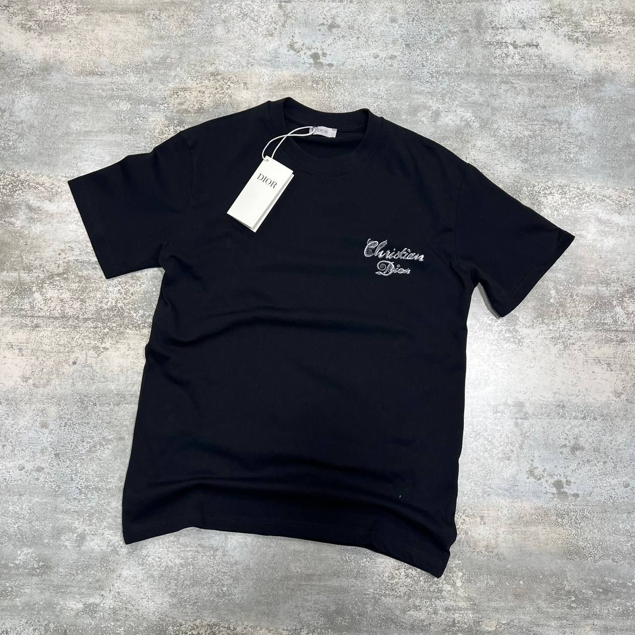Dior 1947 Script Embroidery Relaxed-Fit T-Shirt in 2 Colors UK Reps AAA Quality