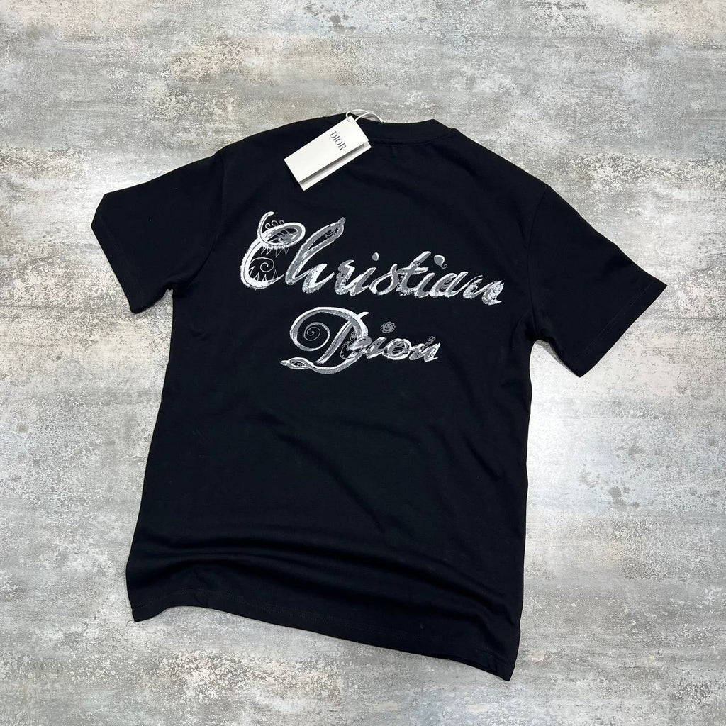Dior 1947 Script Embroidery Relaxed-Fit T-Shirt in 2 Colors UK Reps AAA Quality
