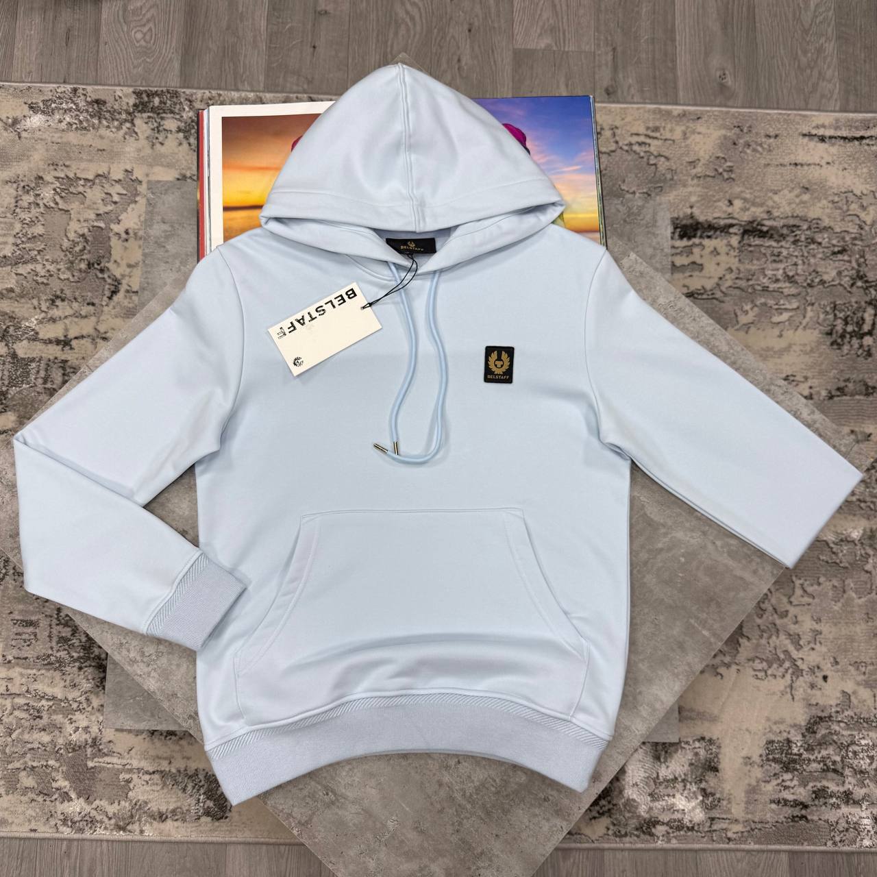 Belstaff Logo-Patched Hoodie Mens in Multiple Colors Best Sale UK Reps AAA Quality