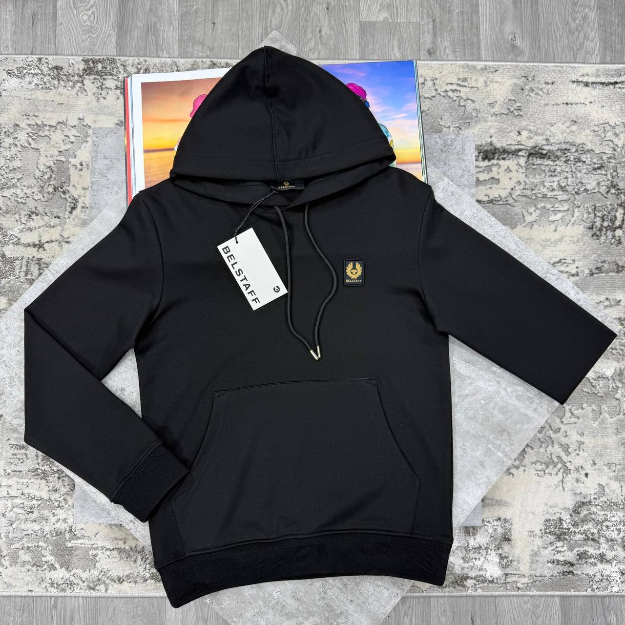 Belstaff Logo-Patched Hoodie Mens in Multiple Colors Best Sale UK Reps AAA Quality