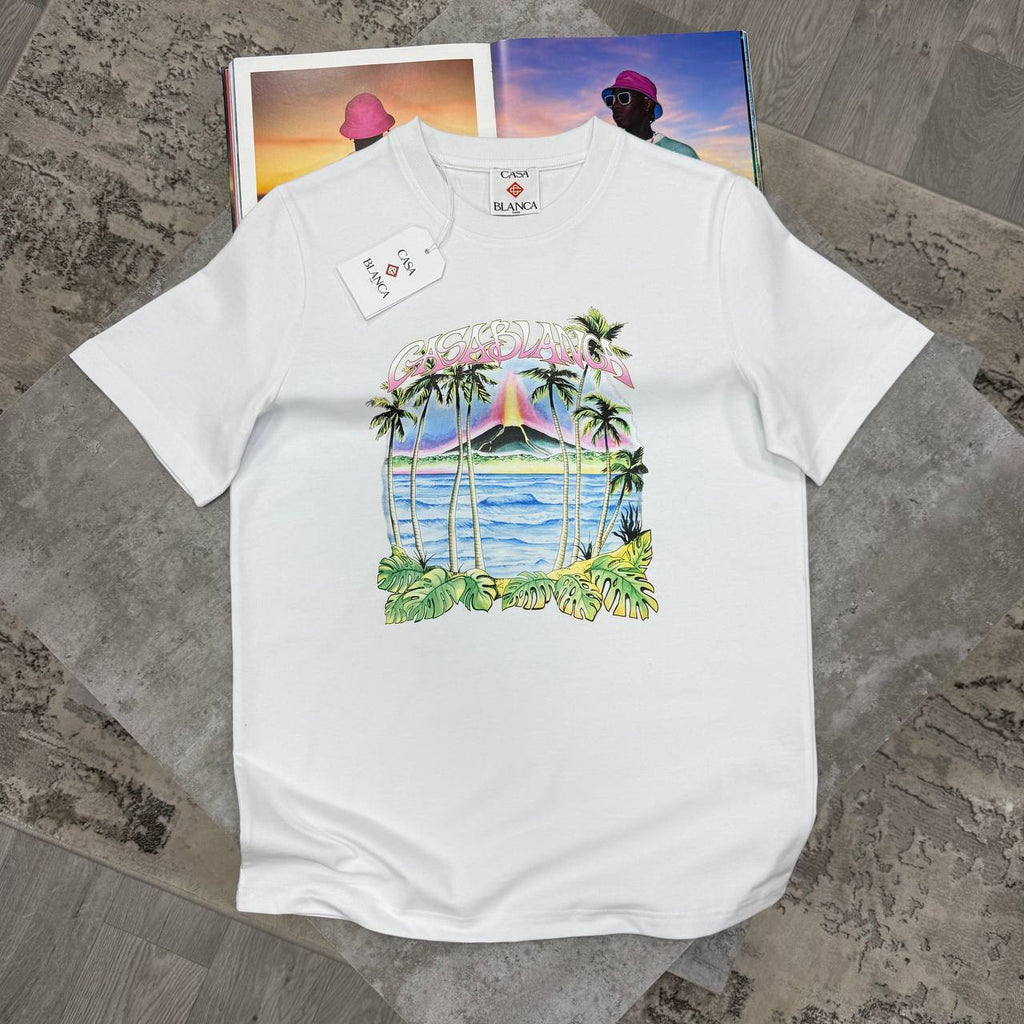 Casablanca Volcano Printed T-shirts in 2 Colors UK Reps AAA Quality