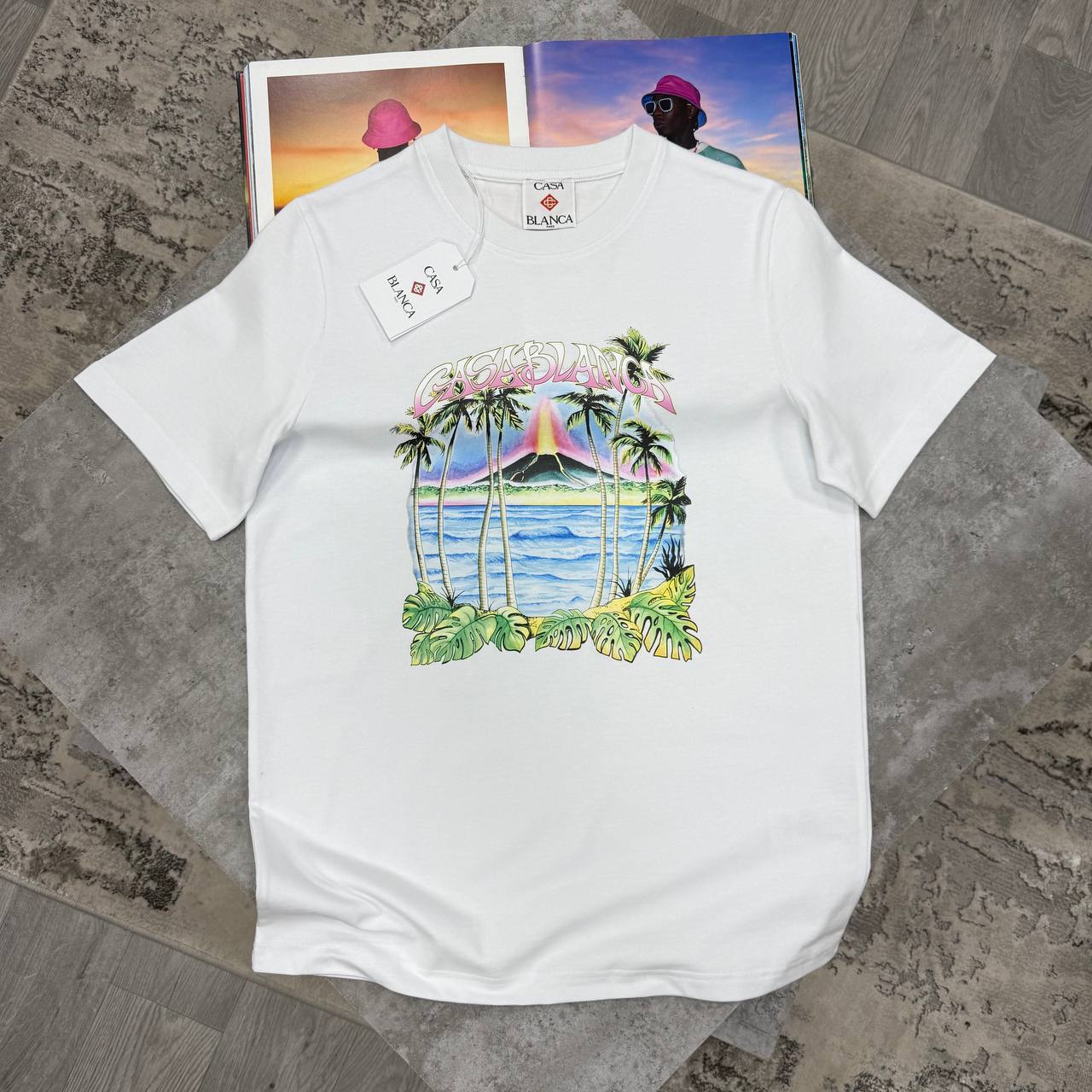 Casablanca Volcano Printed T-shirts in 2 Colors UK Reps AAA Quality