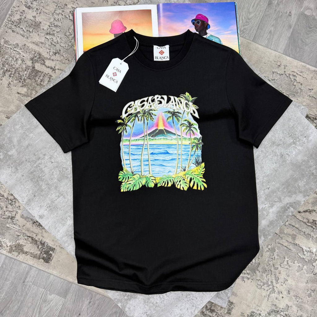 Casablanca Volcano Printed T-shirts in 2 Colors UK Reps AAA Quality