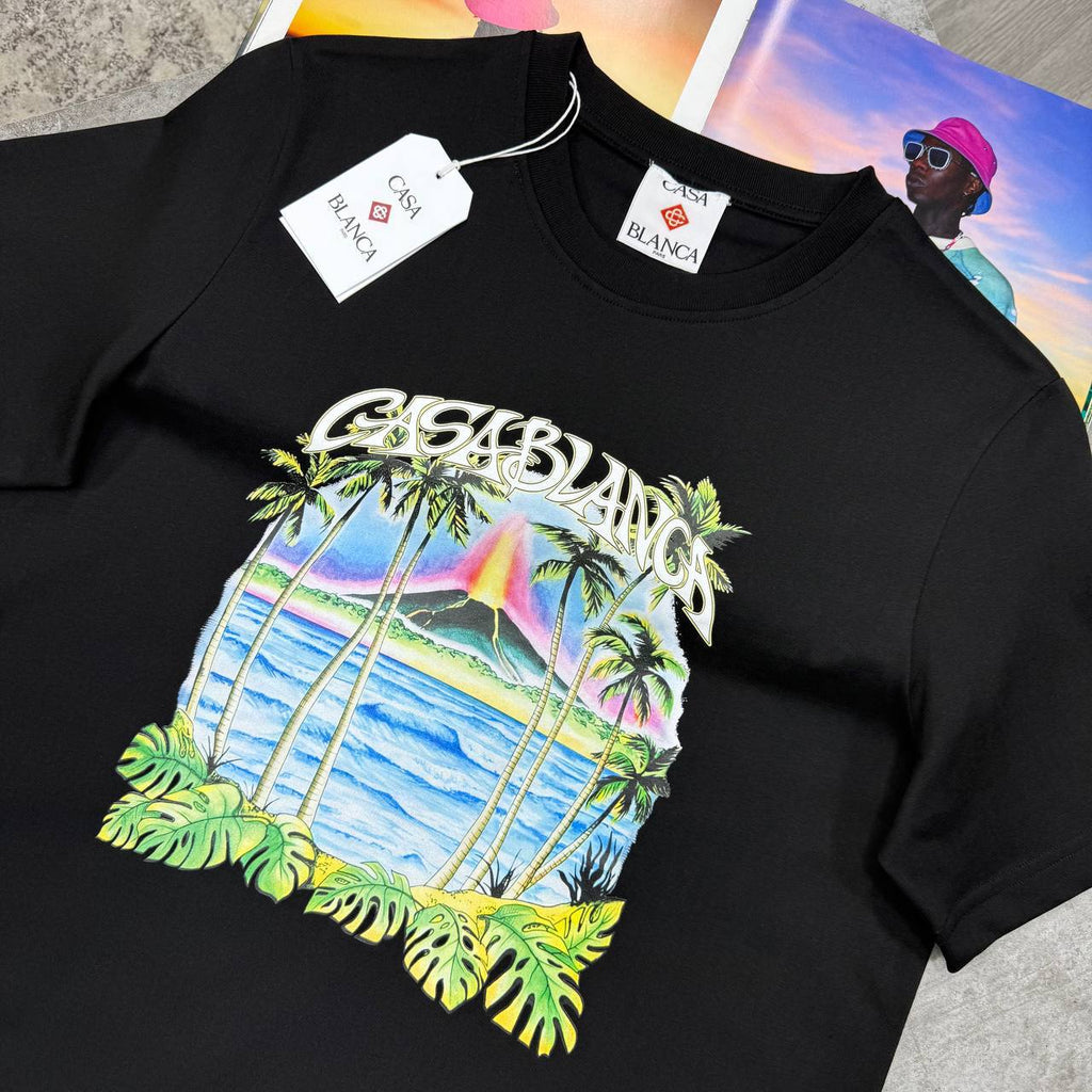 Casablanca Volcano Printed T-shirts in 2 Colors UK Reps AAA Quality