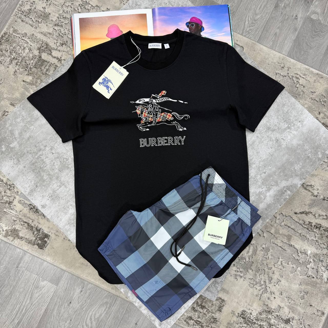 Burberry Equestrian Knight Design T-Shirts & Shorts Sets Men's Multiple Colors UK Reps AAA Quality