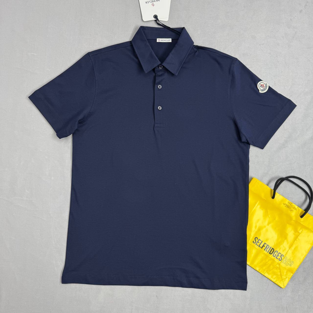 Moncler Cotton Short-Sleeved Polo Shirts & Shorts Set Logo-Patch Mens UK Reps AAA Quality