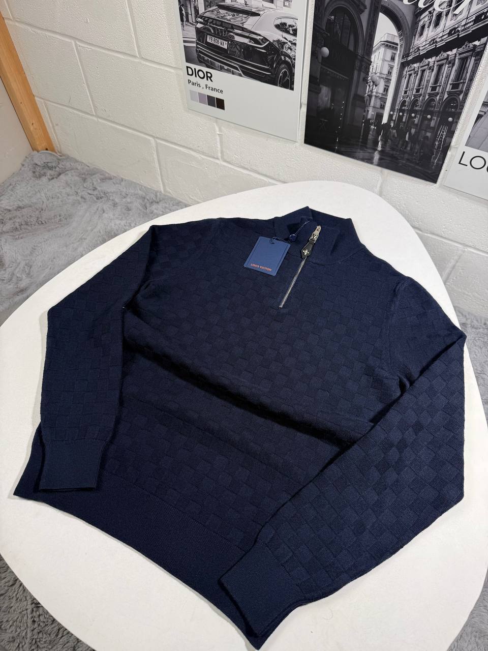 Louis Vuitton Cashmere-Wool Blend Half-Zip Ready to Wear Jumpers Mens in 2 Colors Best Sale UK Reps AAA Quality