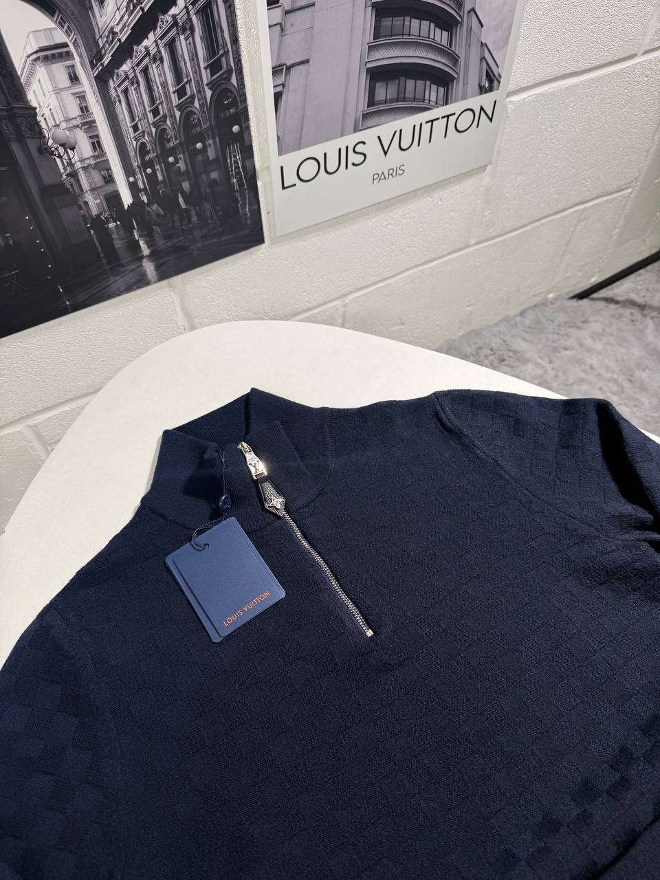 Louis Vuitton Cashmere-Wool Blend Half-Zip Ready to Wear Jumpers Mens in 2 Colors Best Sale UK Reps AAA Quality