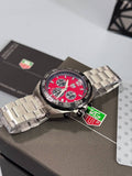 Tag Heuer Formula 1 Chronograph Silver Stainless Steel in Red Dial Mens Watches Best Sale UK Reps AAA Quality
