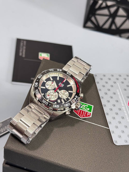 Tag Heuer Formula 1 Chronograph Black Dial Silver Stainless Steel Mens Watches Best Sale UK Reps AAA Quality