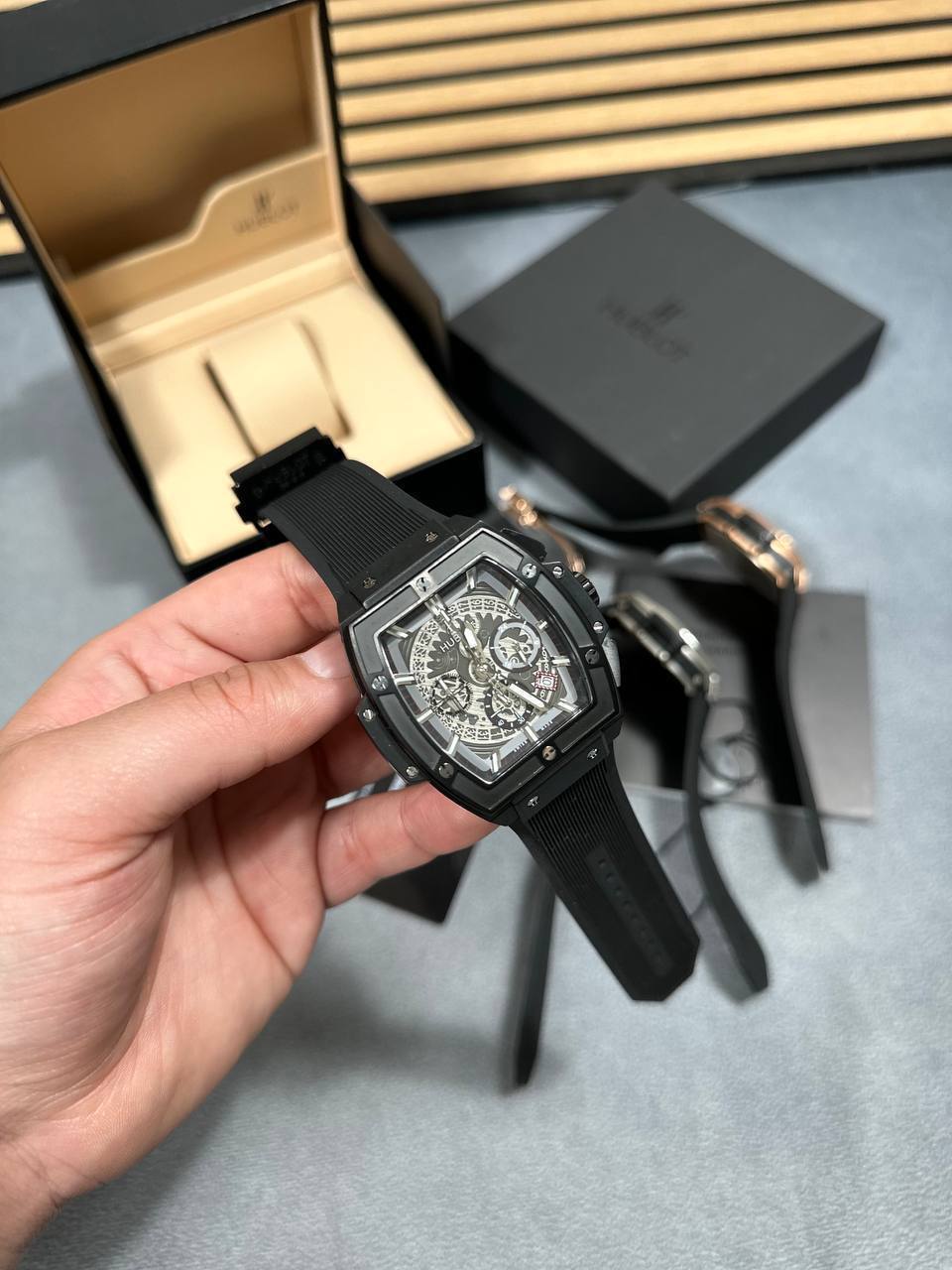 Hublot Spirit of Big Bang with Rubber Strap Black Dial Mens Watch Best Sale UK Reps AAA Quality