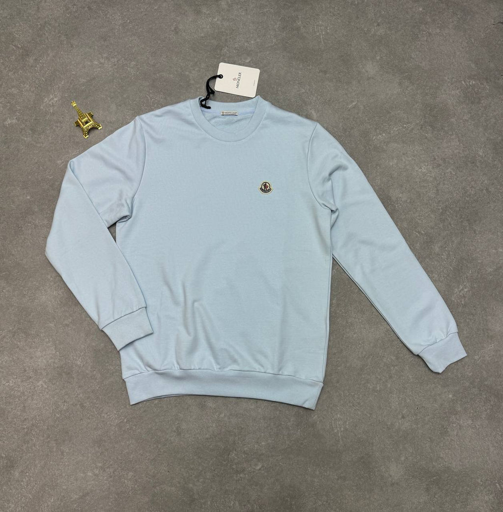 Moncler Logo Patch Cotton Round Neck Full Sleeve Jumpers in Multiple Colors Mens Best Sale UK Reps AAA Quality