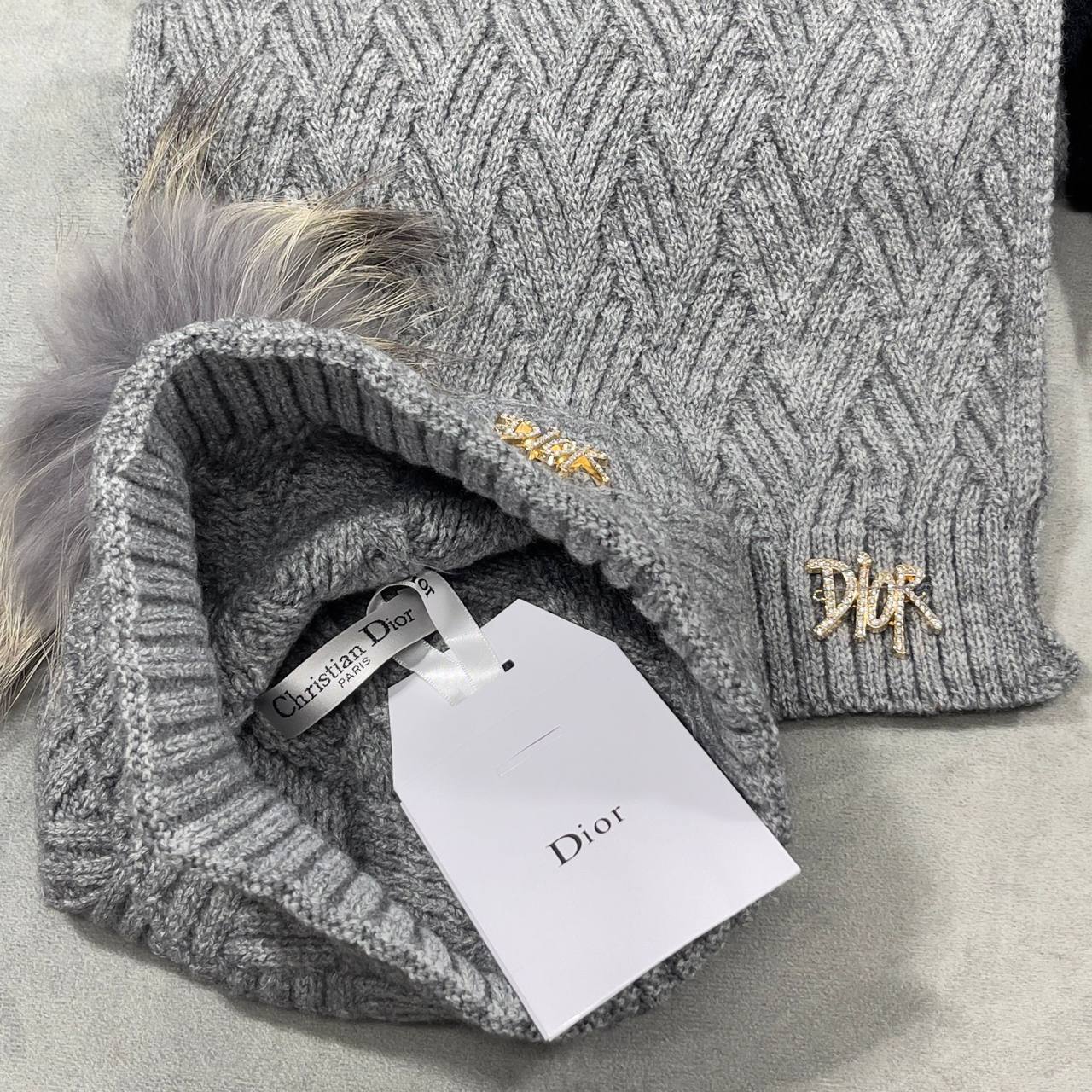 Christian Dior Wool Cashmere Pom Pom Scarf & Cap Set Mens in Multiple Colors Best Sale UK Reps AAA Quality