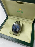 Rolex Datejust Fluted Blue Dial with Silver Oyster Bracelet Mens Watch Best Sale UK Reps AAA Quality
