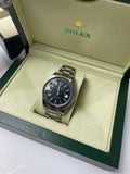 Rolex Datejust Fluted Black Dial with Silver Oyster Bracelet Mens Watch Best Sale UK Reps AAA Quality