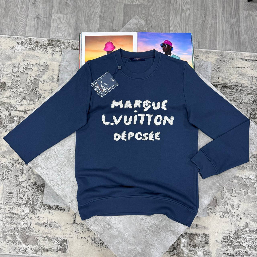 Louis Vuitton Margue Embroidered Signature Ready to Wear Jumpers Mens in 2 Colors Best Sale UK Reps AAA Quality