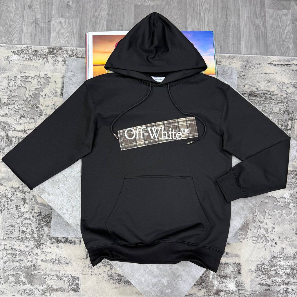 Off-White Flannel Diag Skate Drawstring Hoodie Mens in 2 Colors Best Sale UK Reps AAA Quality
