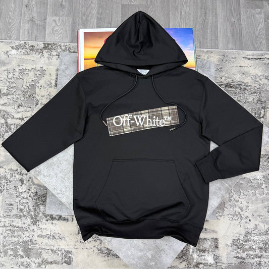 Off-White Flannel Diag Skate Drawstring Hoodie Mens in 2 Colors Best Sale UK Reps AAA Quality