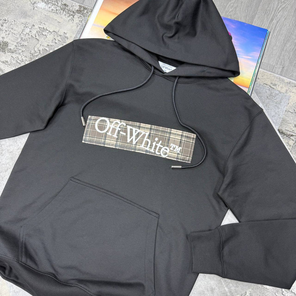 Off-White Flannel Diag Skate Drawstring Hoodie Mens in 2 Colors Best Sale UK Reps AAA Quality